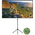 Projector Screen with Stand, 60 Inch Outdoor Projector Screen 16:9 and Stand, Portable Projector Screen with Aluminium Frame, Lightweight and Compact, Easy Setup, Idea for Home Cinema, Backyard Party