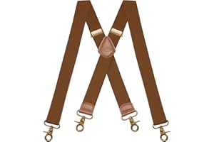 Dresime Tirantes para Pantalones con 4 Ganchos-Clips, Tirantes Vintage para Hombres y Mujeres Elásticos y Ajustables en Forma de X