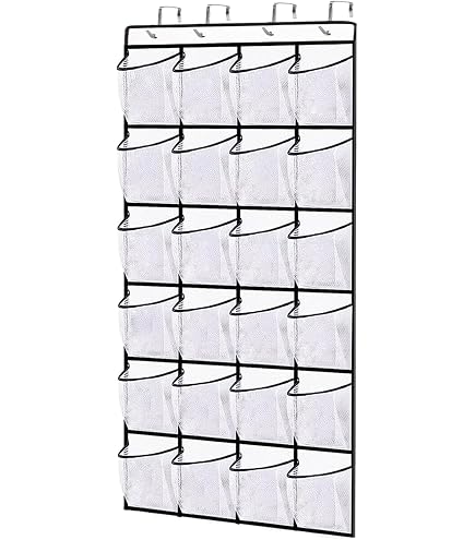 Porte-chaussures Suspendu YINENGD 24 Poches - Rangement Pratique Pour Porte Ou Placard