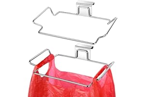 Trash Bag Holder, HNYYZL 2PCS Trash Bag Holder for Cabinet Door and Cupboards, Stainless Steel, Plastic Bag Holder Under Sink, Use for Kitchen, Bathroom, Camper, Rv
