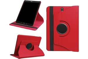 Lobwerk Schutzhülle für Samsung Galaxy Tab S3 SM-T820 T820N SM-T825 T825N 9.7 Zoll Hülle Flip Case 360° Drehbar + Touch Pen Rot