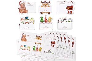 GEBETTER 120 Stück Weihnachten Aufkleber Beschreibbar Etiketten Selbstklebend Deko Christmas Weihnachtsmann Geschenkaufkleber Marmelade Sticker Weihnachtssticker Weihnachtsaufkleber Klebeetiketten (B)