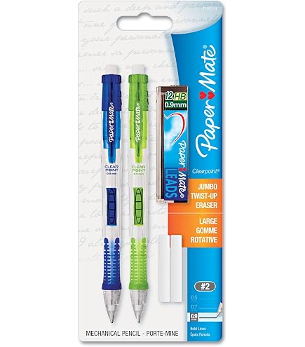 3 Paper Mate Clear Point Mechanical #2 Pencils Starter Set 0.7mm Lead 6 In Total