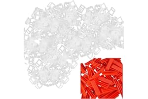 TUAKIMCE 600 PCS 2mm Tile Leveling System Set, 500PCS Spacer Clips + 100 PCS Reusable Wedges for Ceramic Tile and Stone Installation,Tiles Leveler Spacer Clips for Spacers Wall Floor
