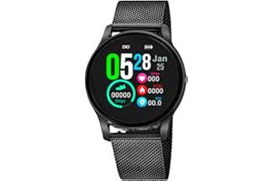 Lotus Smartwatch placcato IP PVD nero con bracciale in acciaio a maglie 50002/A