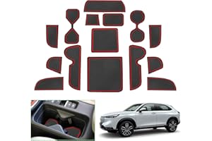 GAFAT Maty antypoślizgowe do Hondy HR-V 2022, 2023, 2024, 2025, gumowe dywaniki, do konsoli środkowej, uchwytu na napoje, schowka, drzwi, akcesoria (czerwone)