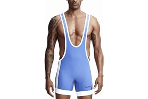 AIEOE Men's Wrestling Jersey Wrestling Singlet Jersey Sports Jumpsuit Athletic Supporters Weightlifting Bodysuit One Piece