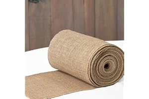HEMEIREN Hessian Table Runner Upholstery Hessian Fabric Natural Jute Runner Burlap Fabric for Wedding Party Rustic Coffee Table Decoration (1 Hessian Roll) (30 x 275 cm)