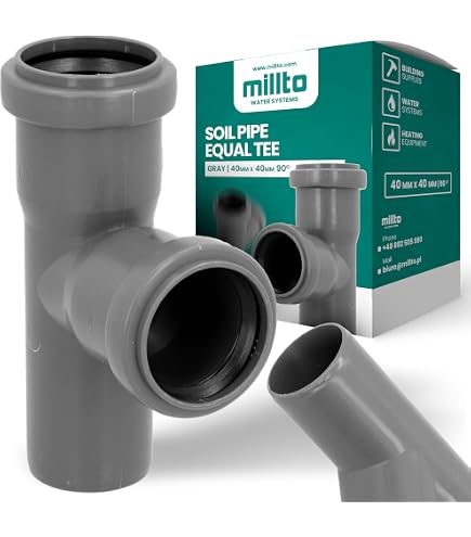MKK Raccordo Di Giunzione HT A T 45° In PP Grigio - DN 75 Su DN 75 Per Scarico Domestico