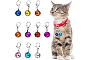 LAMXD 10 campane per collare per cani e gatti, campanelle colorate con fibbie, accessori per collari per gatti, feste fai da te