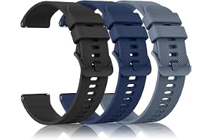 Amzpas 3 stycken ersättning klockarmband 20 mm 22 mm armband, silikon klockarmband med snabbkoppling ersättningsband, klockor