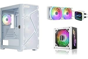 Enermax MarbleShell Mesh MS31 Snow White ARGB Mini Tower obudowa PC do gier i MARBLEBRON 850 W brązowy zasilacz biały & AQUAFUSION ADV 240 mm White Bundle; 31WW-850W-240-SQA-W