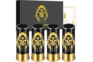 LKKCHER NOVELTY Verres à Shot avec Crâne avec Chapeau, Lot de 4, avec Boîte Cadeau, pour Hommes et Femmes, Fans Gothiques, Mariage, Fête, Anniversaire, Halloween, 12 GA Petits Verres à Shot, Plastique, 45 ml, Noir