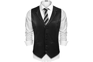 COOFANDY Gilet Costume Homme Formel Affaires Gilet Homme Casual Gilets Sans Manche Homme Mariage Veste Gilets Costume Col V Slim Fit