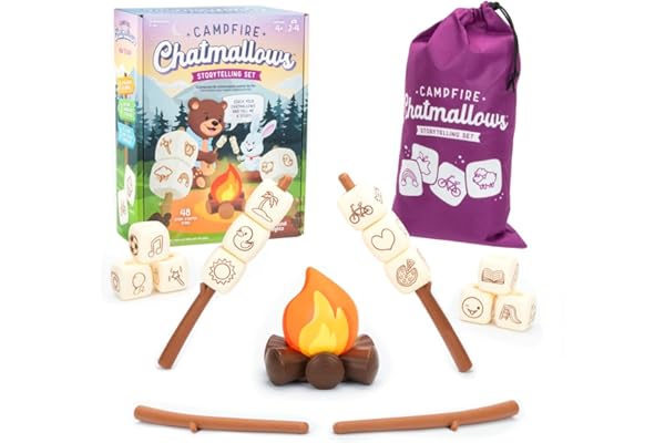 Learning Resources Campfire Chatmallows, Dès 4 Ans, Jeu d’Histoires, Feu de Camp LED, Imagination & Expression Orale, Kit Créatif 1450