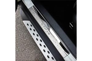 SJZT 4 pcs Stainless Steel Car Door Sill Protector for Nissan X-Trail X Trail Xtrail T32 2014 2015 2016 2017 2018, Welcome Pedal Scuff Guard Non-Slip Auto Styling Decoration Accessory