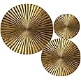 Craftter Set of 3 Metal Iron Large Gold Plates Wall Art (16 Medium-11.5 Small-6 in)