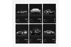 DUJOI FXXK CHIRON P1 911GT3 RS ZONDA R ONE : 1 Lot de 6 affiches en papier cartonné pour décoration d'intérieur (sans cadre, 20,3 x 30,5 cm)