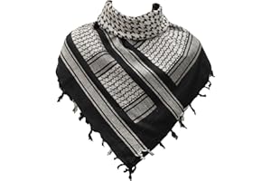 SHOPUKASA Cotton Shemagh Tactical Military Scarf Palestine Scarf Keffiyeh Head Neck Wrap gifts for Men & Women + Paper Bag