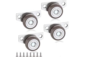 PSYQTSUARY 4 Stück Seitenrollen, Möbelrollen 32 mm Kleine Bockrollen Kastenrolle für Seitenmontage Dunkelgrau Rollen Klein Bockrolle für Bettkästen, Bodenschubladen, Kleingeräte, Möbel, DIY Projekte