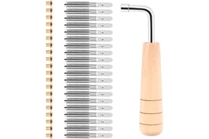 Wobekuy 20 Stück Tuning-Nägel und 20 Stück Nieten, Schlüssel zum Stimmen in L-Form, für EIN Musiksaiten, kleine Harfe