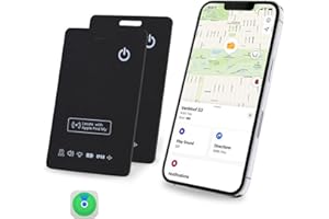 [Apple MFi Certified] LBPRT Airtag Card Wallet Tracker Thin 1.6mm 2 Pack, Rechargeable Air Tag Work with Apple Find My (iOS Only, Android not Supported), Item Finder Locator for Luggage Suitcase Bags