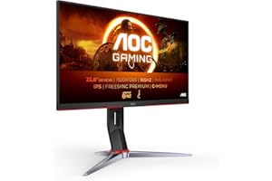 AOC Gaming 24G2SP monitor FHD 24", 165 Hz, 1 ms, FreeSync Premium (1920 x 1080, VGA, HDMI, DisplayPort), czarny/czerwony