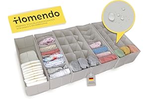 HOMENDO® Organizer für IKEA HEMNES Kommode – optimierte Fächer, abwaschbar, biologisch abbaubarer Premiumstoff – atmungsaktiv, passgenau und hygienisch