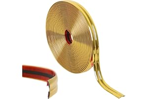 JACKFRU Modanature decorative autoadesive, da 10 m, per parete, soffitto, parete, specchio, angolo, armadio, armadio e rivestimento automatico, sbucciare e incollare (oro)