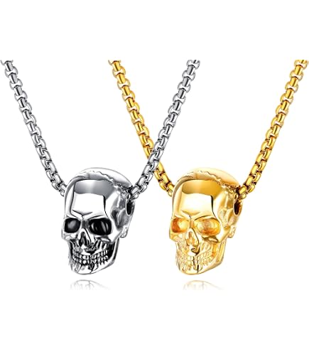 Ciondolo a forma di teschio dei pirati, con ancora nautica, spada incrociata, collana gotica per uomini, collana nordica con teschio vichingo, gioiello con teschio, collana punk, Metallo non prezioso
