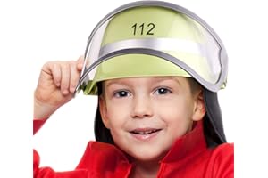 Balinco Casque de pompier 112" pour enfants avec visière pliable & foulard pour le cou | taille réglable | idéal comme costume/déguisement pour le carnaval