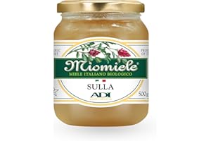 ADI APICOLTURA ADI BIO - Miele di Sulla Italiano Biologico, Sapore Delicato e Fruttato - Raccolto da Fioriture Spontanee - Ideala per Yogurt, Frutta e Dessert Leggeri - Made in Italy - 500g