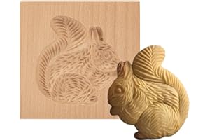 Vinuwu Moules à biscuits 3D en bois pour Halloween, Thanksgiving, Noël, Pâques, emporte-pièces, écureuil