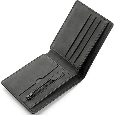 Porte-cartes Vertical Compact Pour Homme En Simili Cuir Noir - Multi-cartes, Permis, CB