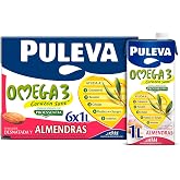 Puleva Omega 3 Almond, EPA and DHA, Healthy Heart, Pack 6x1L | Milk with omega 3 almond flavor, helps the normal functioning