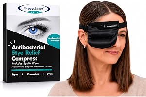 Eye Doctor Värmande Ögonmask för Torra Ögon, Återanvändbar, Mjuk Passform | Fuktig Värme från Mikrovågsugnen som Lindrar Torra och Ömma Ögonlock, Återanvändbar, Mjuk Passform, Överdrag som Kan Tvättas