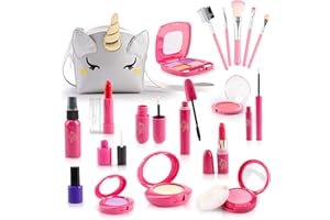 STAY GENT Trucchi Finti Set Parrucchiera Bambina con Argento Unicorno Borsa Valigetta, Regali per Ragazze 3-12 Anni, 20 Pezzi