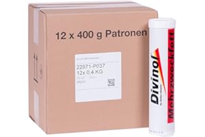 DIVINOL 12x Mehrzweckfett à 400 ml Fettkartuschen, Fett, Schmierfett, Kartusche, Lithium, NLGI 2, 22971