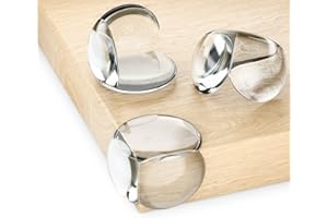 deleyCON 12 Sztuk Ochraniacze Narożników Dziecko - Samoprzylepne Silikon Przezroczysty Miękkie Okrągłe 28 mm x 39 mm - Dzieci Ochraniacze Krawędzi Stołu do Drewna, Metalu, Stołu, Stołu Szklanego