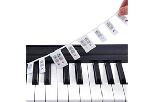 Fansjoy Piano Key Notes Guide for Beginners, [No Need Stick] Removable Piano Keyboard Note Labels Overlay for Learning, Made of Silicone, Perfect for Full Size 88-Key & 61-Key Pianos (Rainbow Color)
