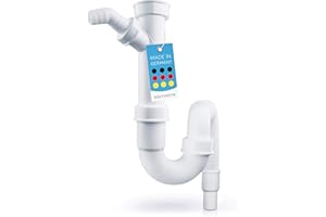 Bächlein flexibler Röhrensiphon für Küchenspüle - Geruchsverschluss mit einfachem Geräteanschluss - Siphon für die Küchenspüle - Made in Germany