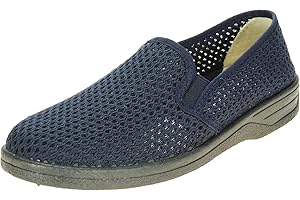 Calzados Romero - Zapatilla Rejilla de Algodón para Hombre - Piso de Goma por Inyección - Elásticos Laterales.