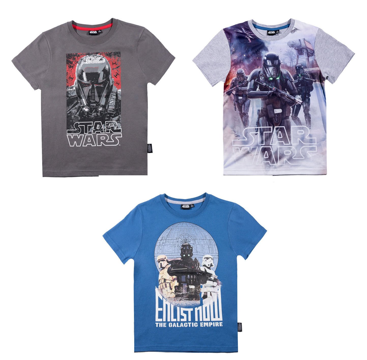 Star-Wars-The-Clone-Wars-Darth-Vader-Jedi-Yoda-Jungen-T-Shirt-blau