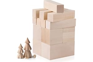 CPROSP 13 Bloques Madera de Tilo para Tallar, 3 Tamaños Natural Taco de Madera de Tilo, Tallada a Mano, para Niños Adultos y Principiantes