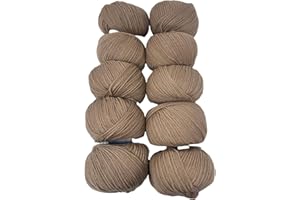 DELFINO WOLL DOLOMITI Yucon 10 Gomitoli Lana da 50g - Disponibile in più Colori - Filato Colore Nocciola - Composizione: 70% Lana, 30% Acrilico - 100% Made in Italy - 075