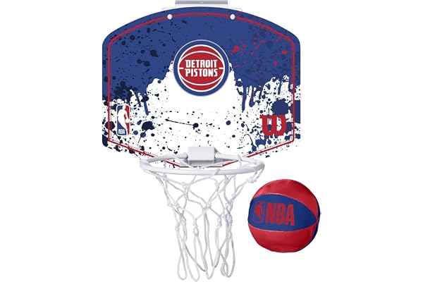 Wilson Mini Panier de Basket, Hoop NBA TEAM MINI HOOP, DETROIT PISTONS, plastique, Noir