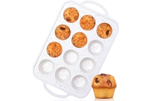 Irayin Mini Teglia Muffin Silicone, Stampo Muffin Silicone con Telaio di Rinforzo in Metallo, Rivestimento Antiaderente, per Muffin, Cupcake, Brownie, Budino, Pasticceria