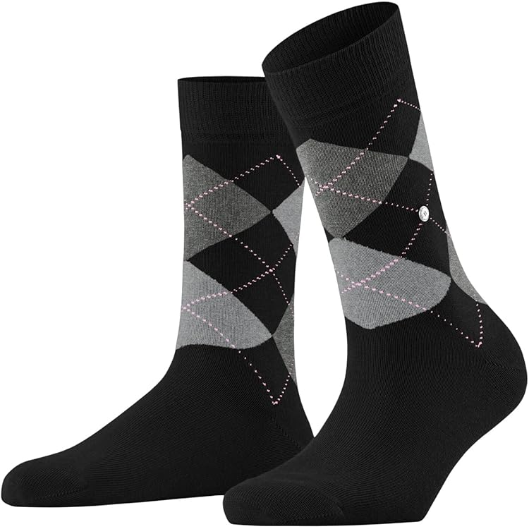 Burlington Dames Sokken Vichy W So katoen gedessineerd 1 paar, Zwart Black 3000, 36-41