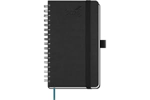 ‎BEZEND BEZEND Taschenkalender 2026 Klein Ringbuch 15,5 x 9 cm | Kalender 2026 Buchkalender 1 Woche 2 Seiten mit 80 g/m² Papier | Terminplaner 2026 Wochenplaner A6 mit PU-Leder Softcover - Schwarz