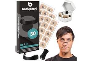 Bodytecni® Bandelettes Nasales Magnétiques Premium PRO EDITION | MEGAPACK 60 PATCHS AMÉLIORÉS + ÉTUI DE RANGEMENT | Anti-Ronflement pour Mieux Dormir, Aide à Mieux Respirer, Améliore l’Oxygénation